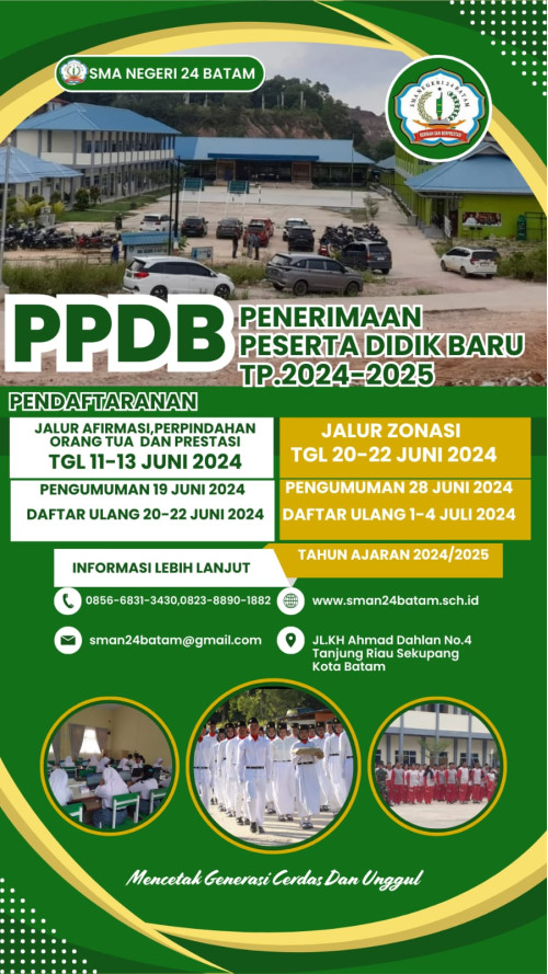 Penerimaan Siswa Baru SMAN 24 Batam Tahun Pelajaran 2024-2025