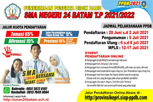 PEMBERITAHUAN PELAKSANAAN PENERIMAAN PESERTA DIDIK BARU (PPDB 2021)